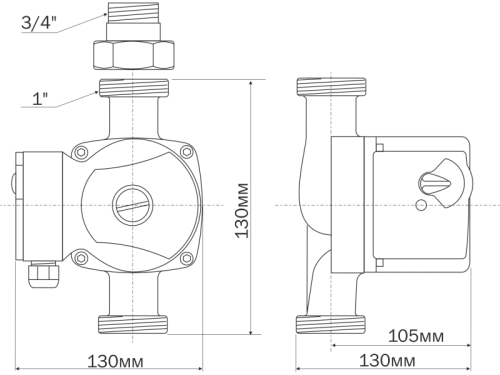 Насос циркуляционный AQUARIO AC 204-130 5204